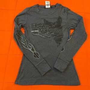 Harley Davidson Shirt Womens Small Long Sleeve Gray San Antonio, Tx